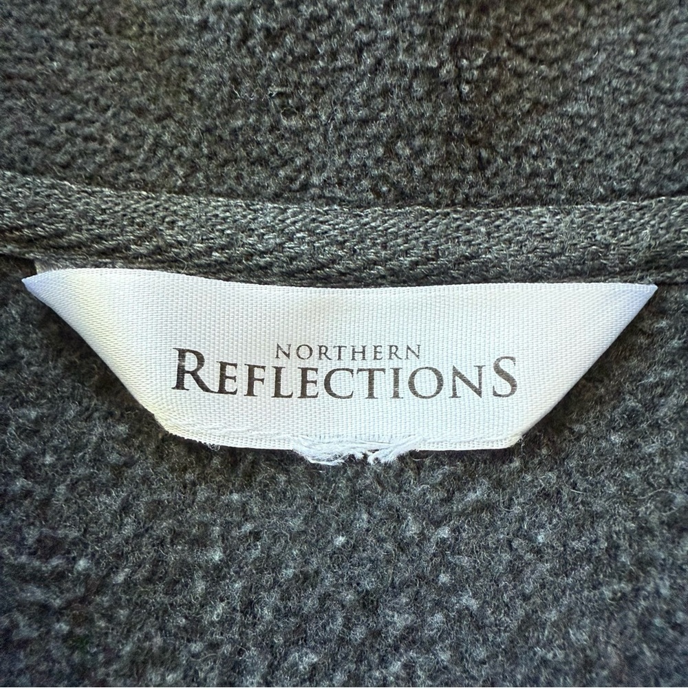 Northern Reflections Blue Jay Embroidered Charcoal Gray Zipper Vest - Picture 5 of 9